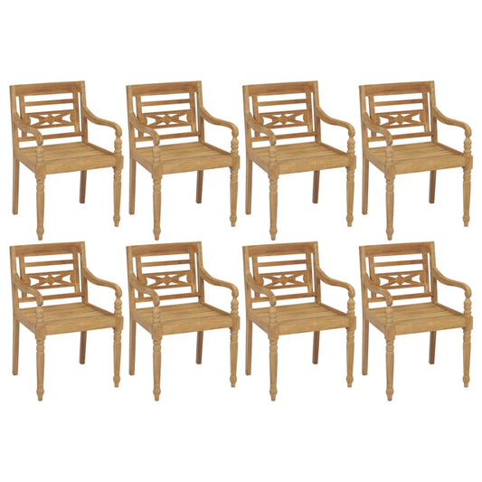 Batavia Chairs 8 pcs Solid Teak Wood