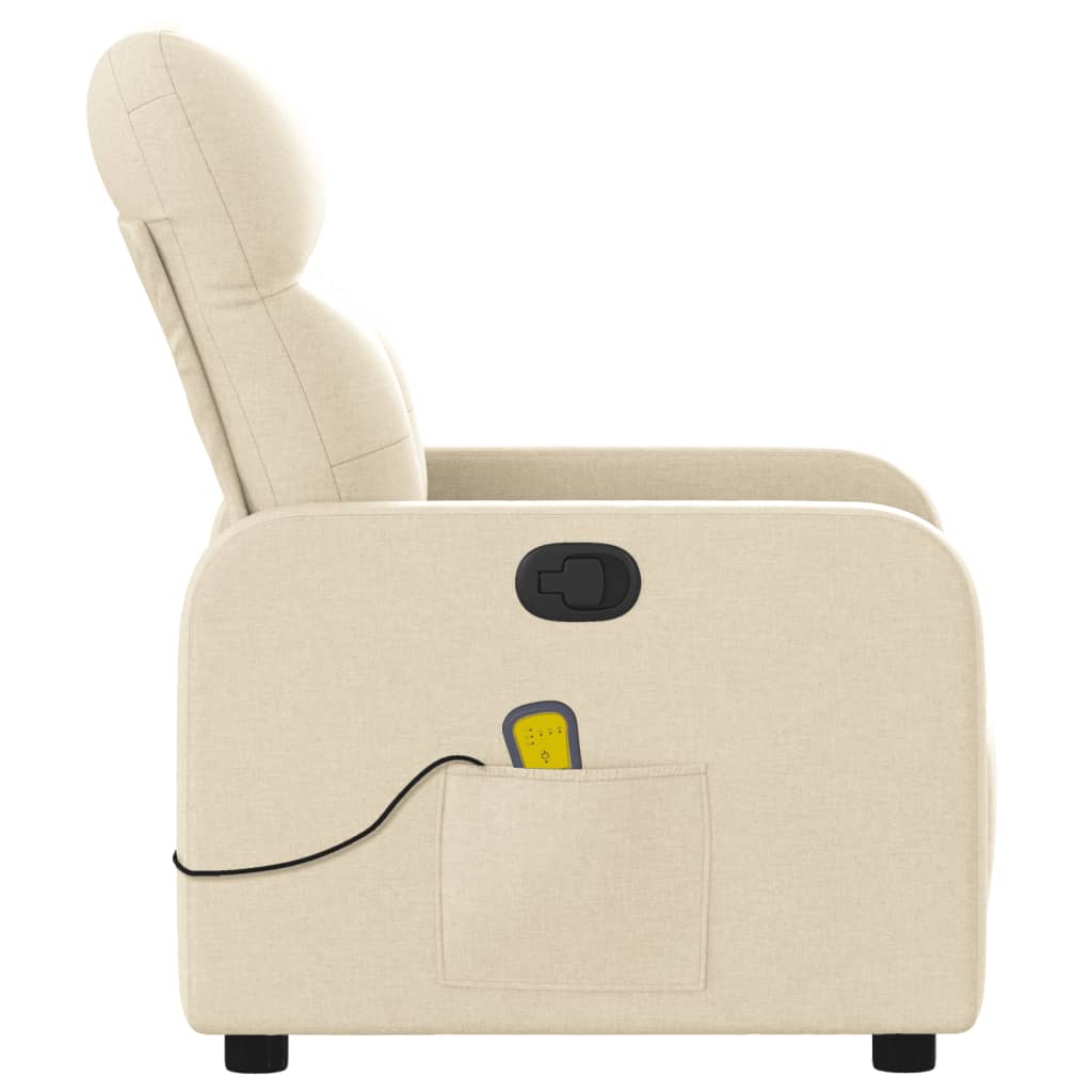 Massage Recliner Chair Cream Fabric