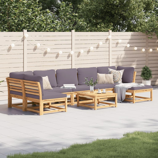 8 Piece Patio Lounge Set with Cushions Solid Wood Acacia