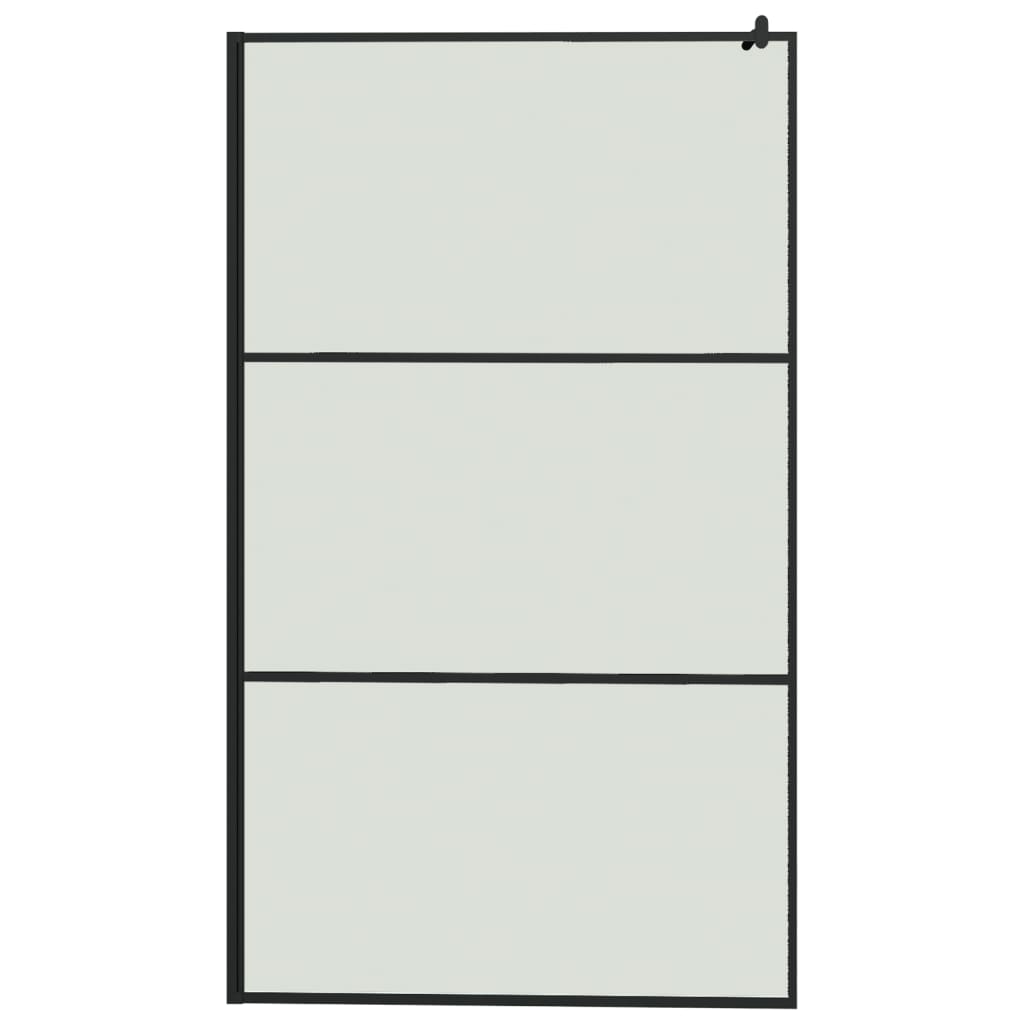 Walk-in Shower Wall with Shelf Black 45.3"x76.8" ESG Glass&Aluminum