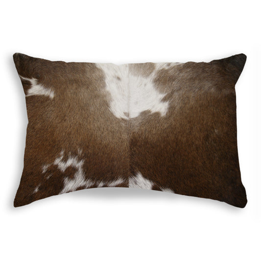 12" X 20" Chocolate Cowhide Throw Pillow