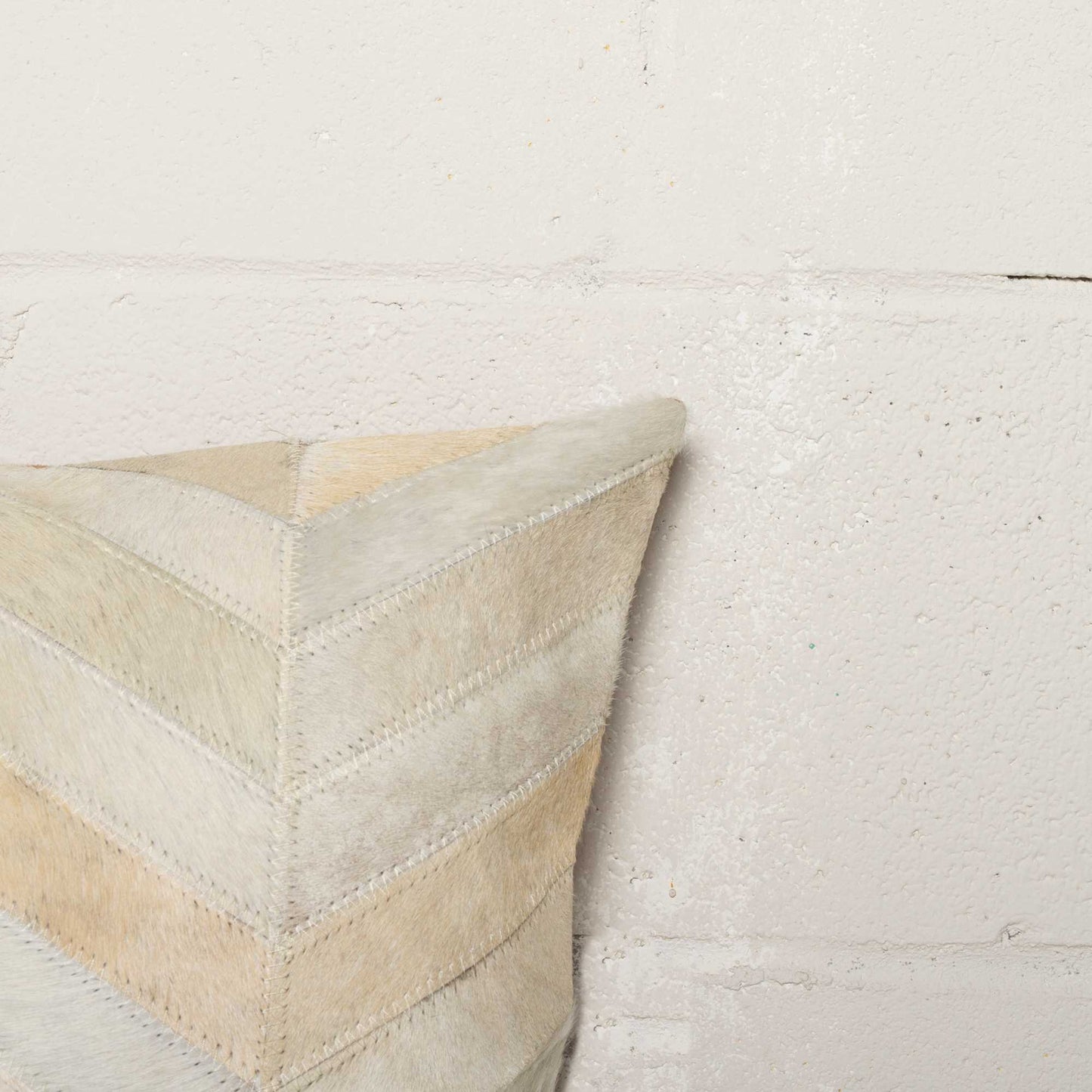 18" X 18" Natural Chevron Cowhide Pillow