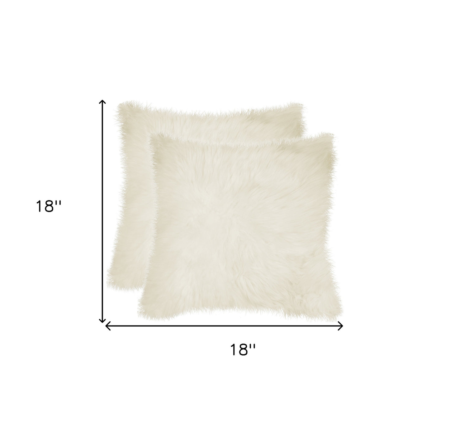 Set of Two 18" Natural Sheepskin Throw Pillows