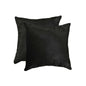 Set of Two 18" Black Cowhide Throw Pillow