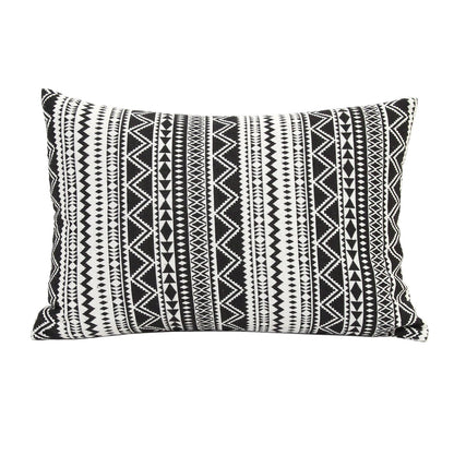 14" X 20" Black and White Modern Boho Throw Pillow