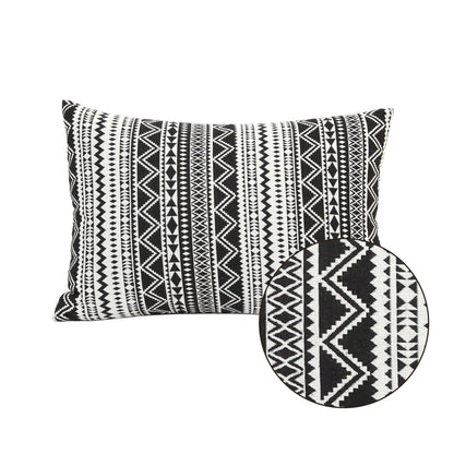 14" X 20" Black and White Modern Boho Throw Pillow