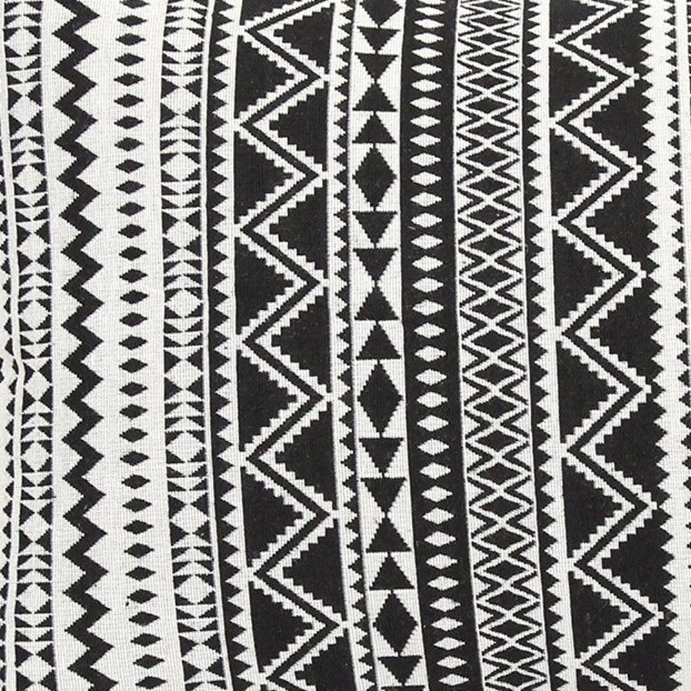 14" X 20" Black and White Modern Boho Throw Pillow