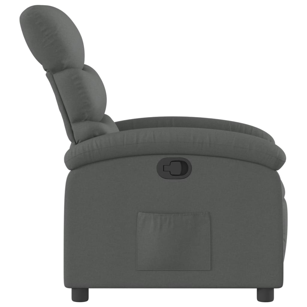 Recliner Chair Dark Gray Fabric