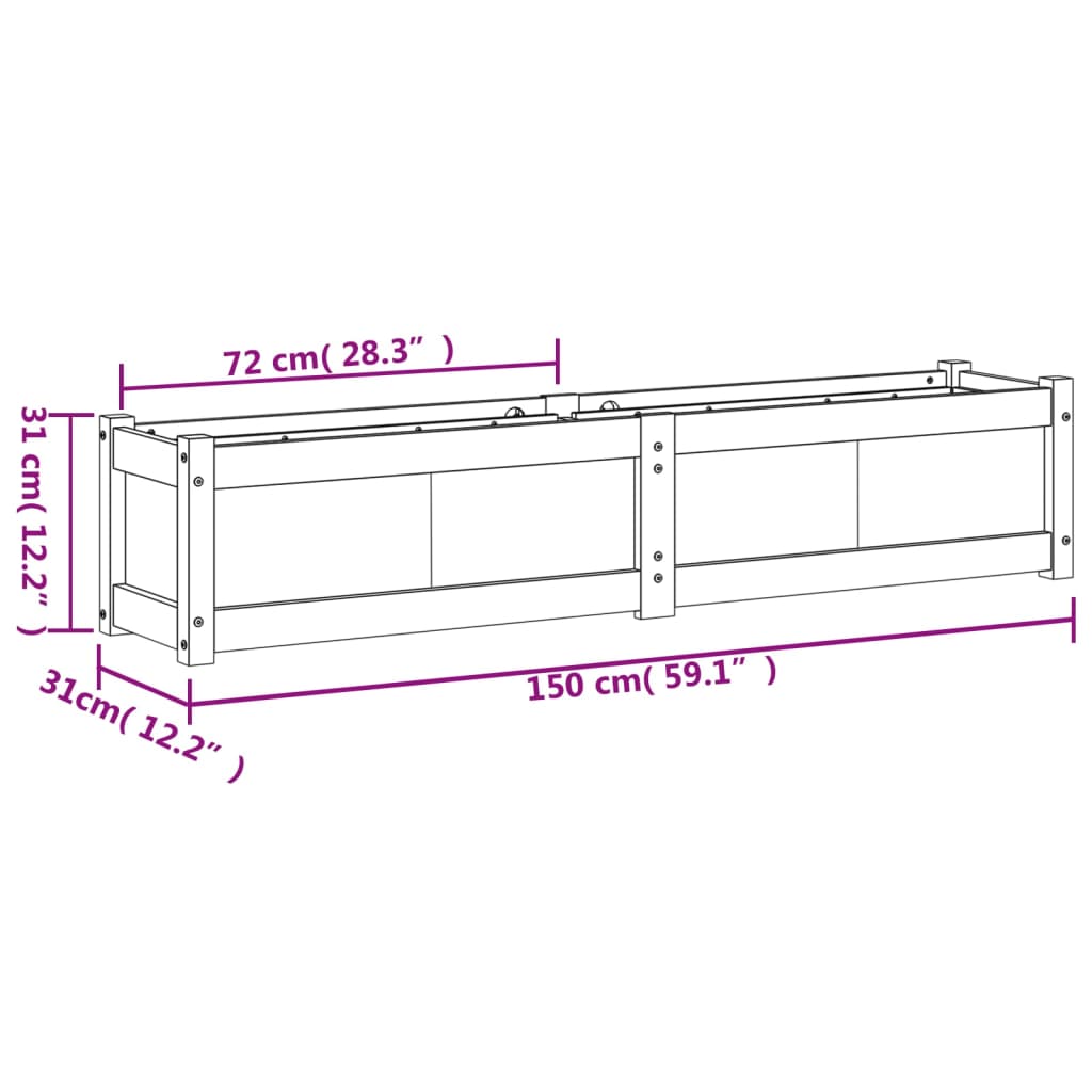 Garden Planters 2 pcs Impregnated Wood Pine