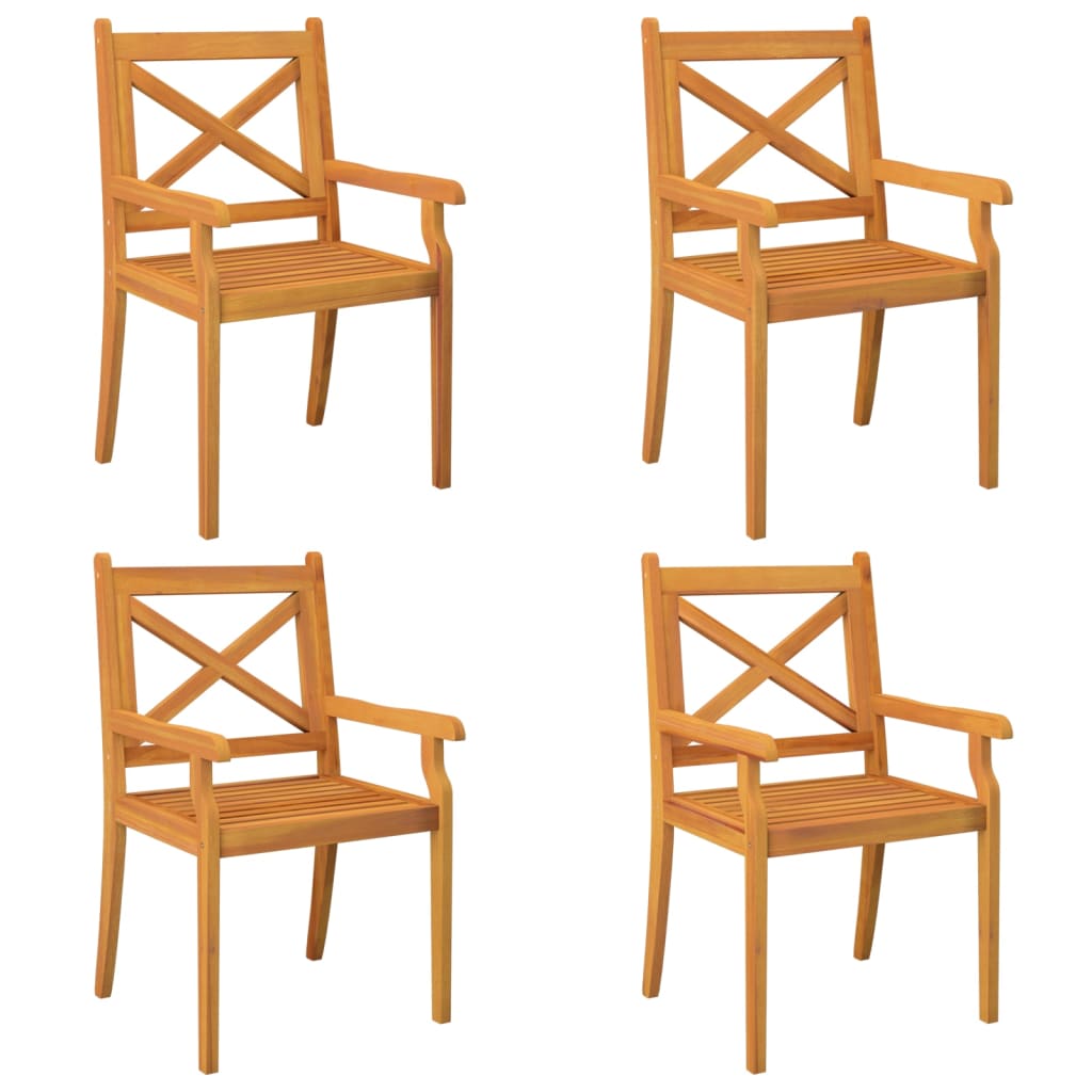 Patio Dining Chairs 4 pcs Solid Wood Acacia