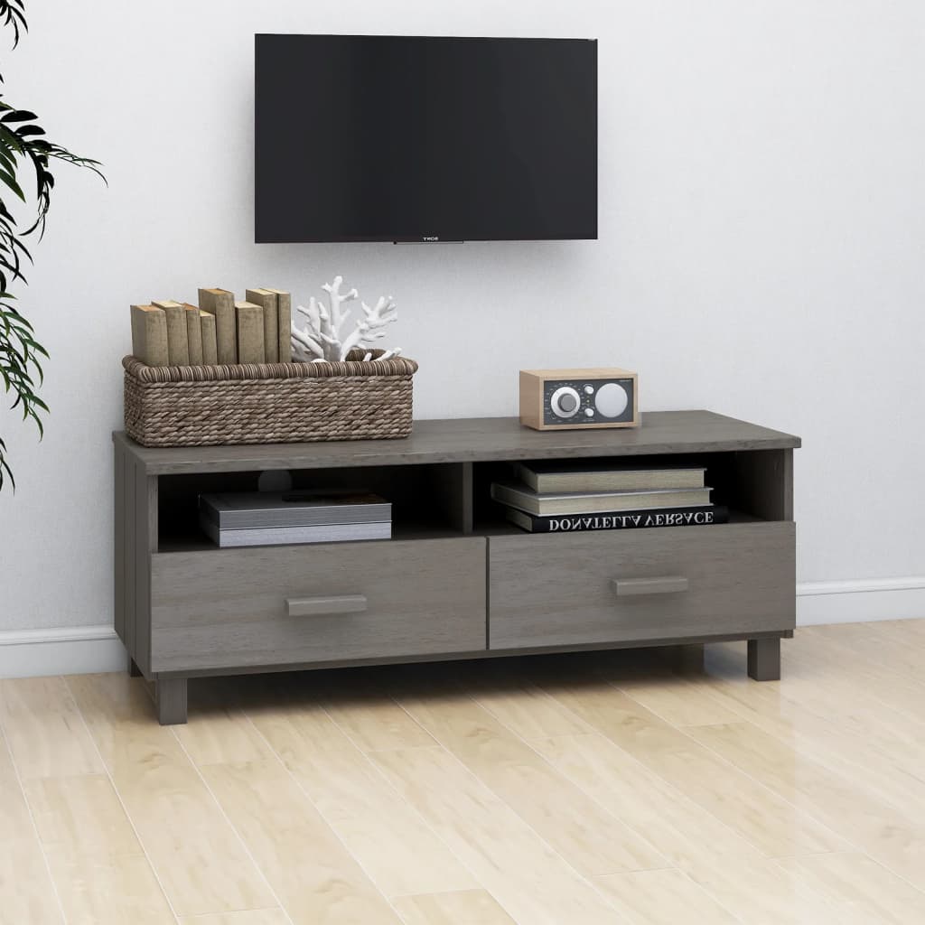 TV Stand HAMAR Light Gray 41.7"x15.7"x15.7" Solid Wood Pine