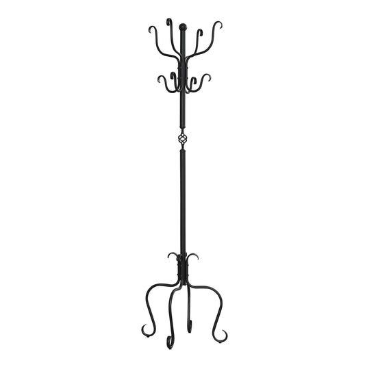 21" X 21" X 74" Black  Metal  Coat Rack