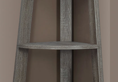 71" Espresso Wood Five Tier Corner Bookcase