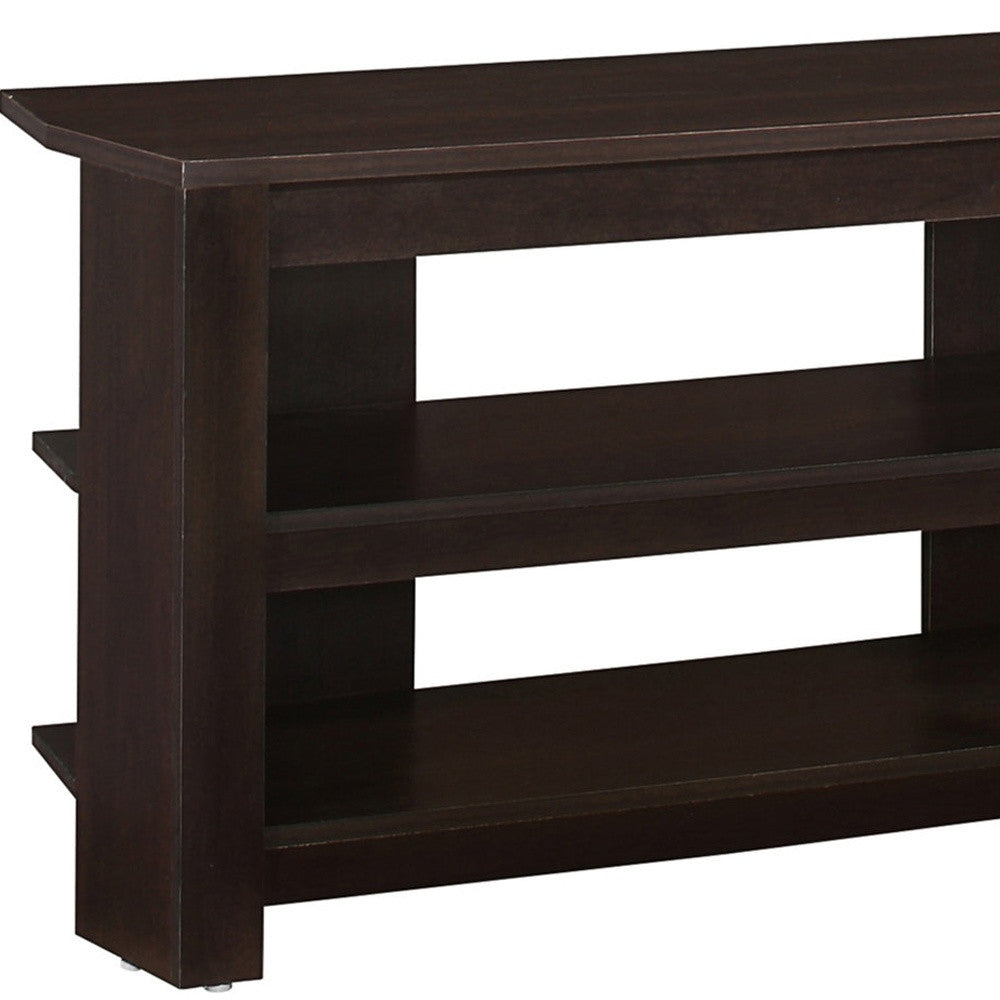 42" Black and Gray Open Shelving TV Stand