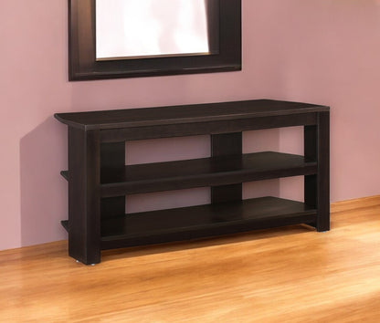 42" Black and Gray Open Shelving TV Stand