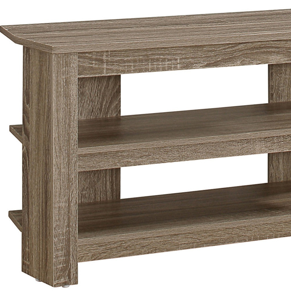 42" Black and Gray Open Shelving TV Stand