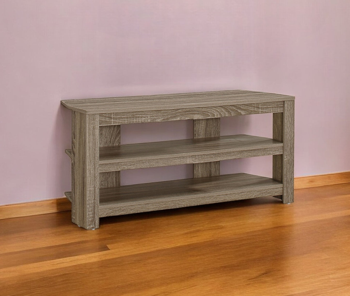 42" Black and Gray Open Shelving TV Stand