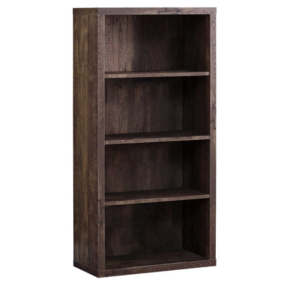 White Wood Adjustable Four Tier Bookcase