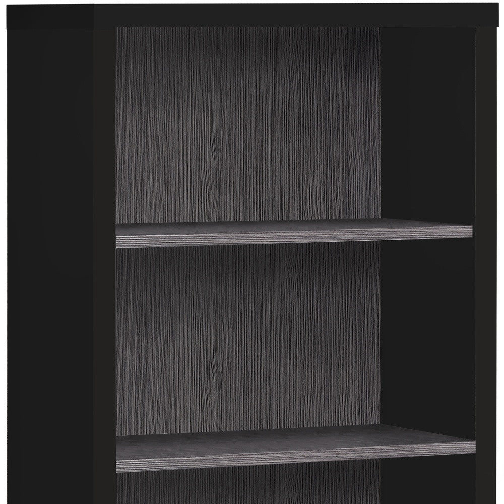 48" Black and Gray Wood Bookcase