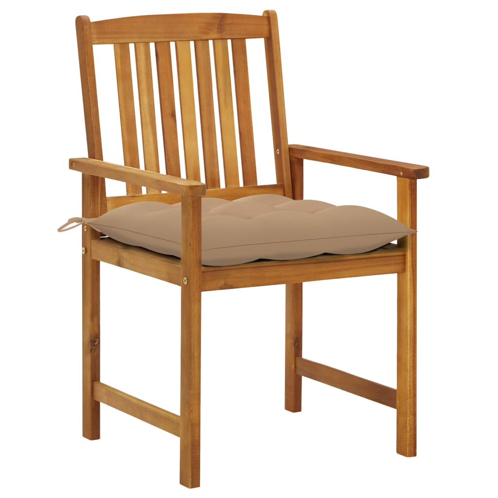 Patio Chairs with Cushions 2 pcs Solid Acacia Wood