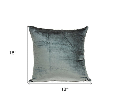 18" X 7" X 18" Transitional Charcoal Solid Pillow Cover With Poly Insert