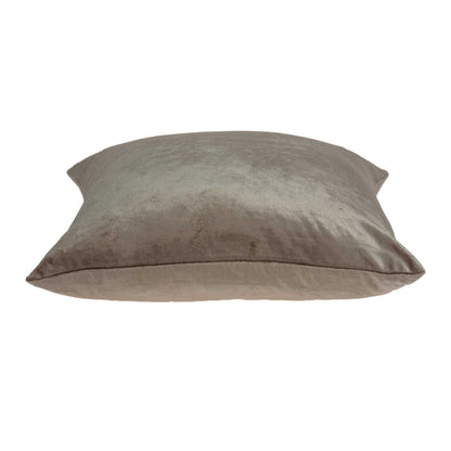 18" X 7" X 18" Transitional Taupe Solid Pillow Cover With Poly Insert