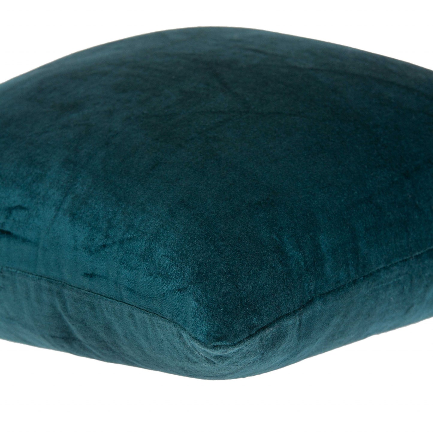 18" X 7" X 18" Transitional Teal Solid Pillow Cover With Poly Insert