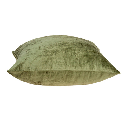 18" X 7" X 18" Transitional Olive Solid Pillow Cover With Poly Insert