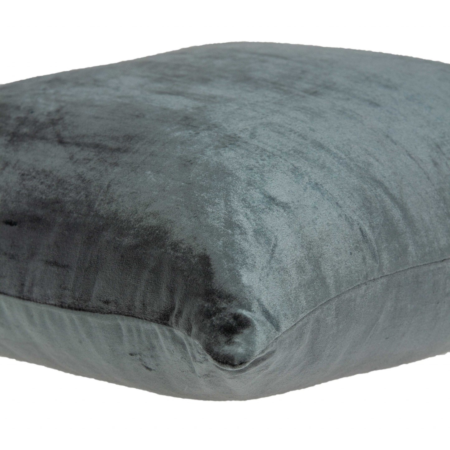 22" X 7" X 22" Transitional Charcoal Solid Pillow Cover With Poly Insert