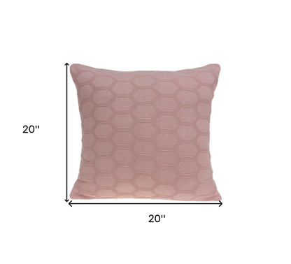 20" X 7" X 20" Transitional Pink Pillow Cover With Poly Insert