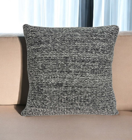 20" Charcoal Woven Cotton Blend Throw Pillow