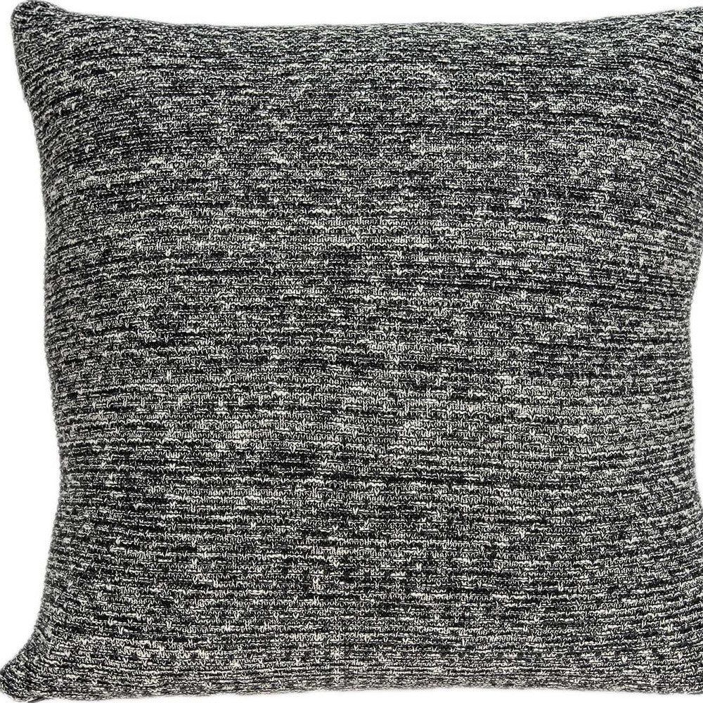 20" Charcoal Woven Cotton Blend Throw Pillow