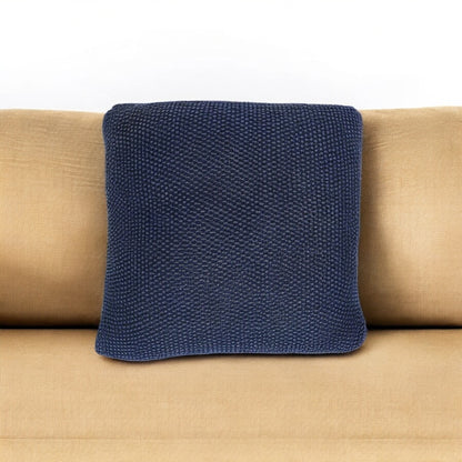 18" X 5" X 18" Transitional Blue Pillow Cover With Poly Insert