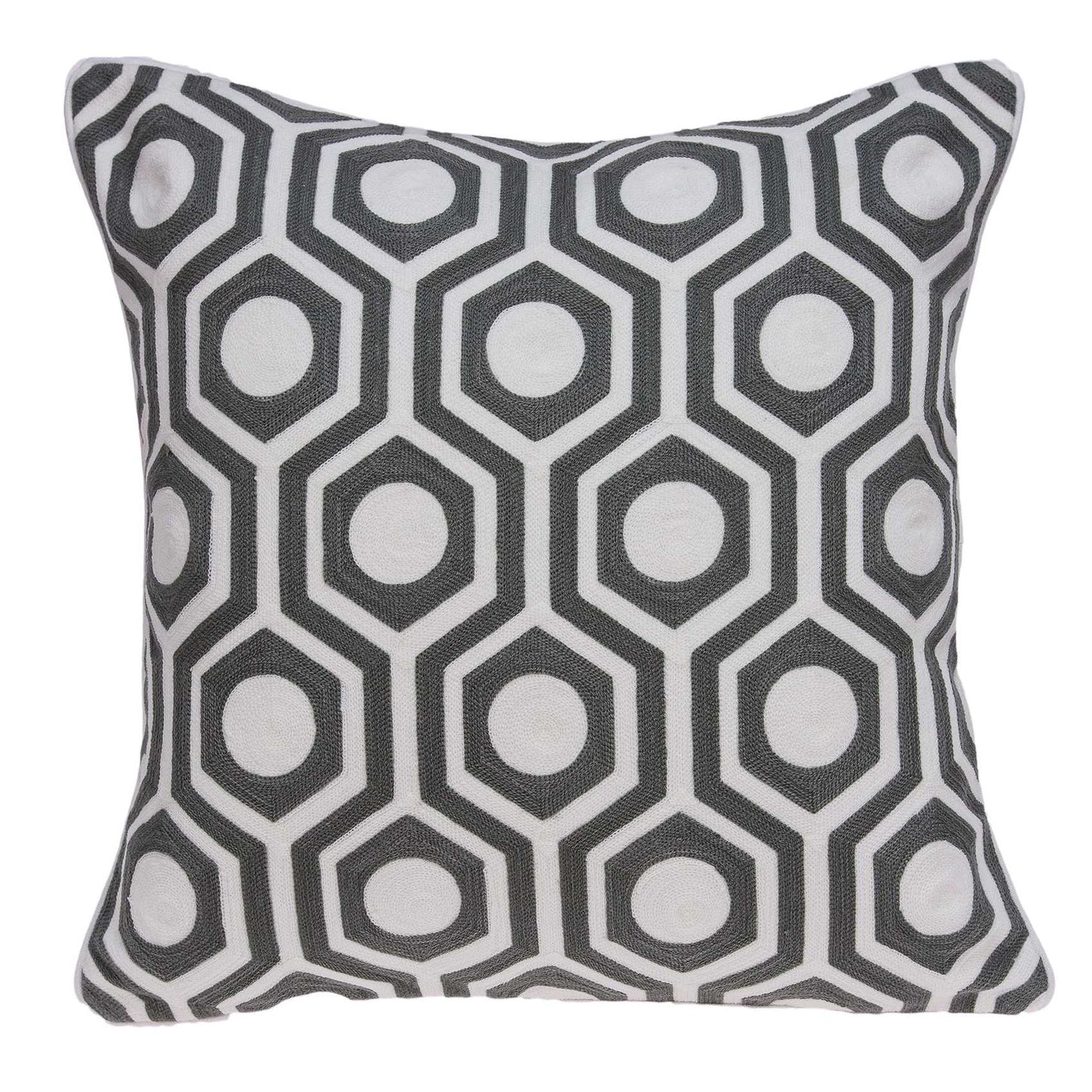 20" X 7" X 20" Cool Gray And White Pillow Cover With Poly Insert