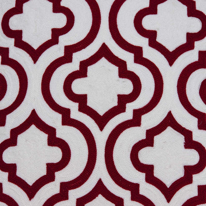 20" X 7" X 20" Transitional Red And White Accent Pillow Cover With Poly Insert