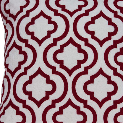 20" X 7" X 20" Transitional Red And White Accent Pillow Cover With Poly Insert