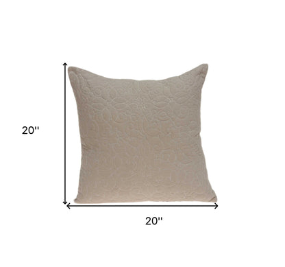 20" X 7" X 20" Elegant Transitional Tan Pillow Cover With Poly Insert