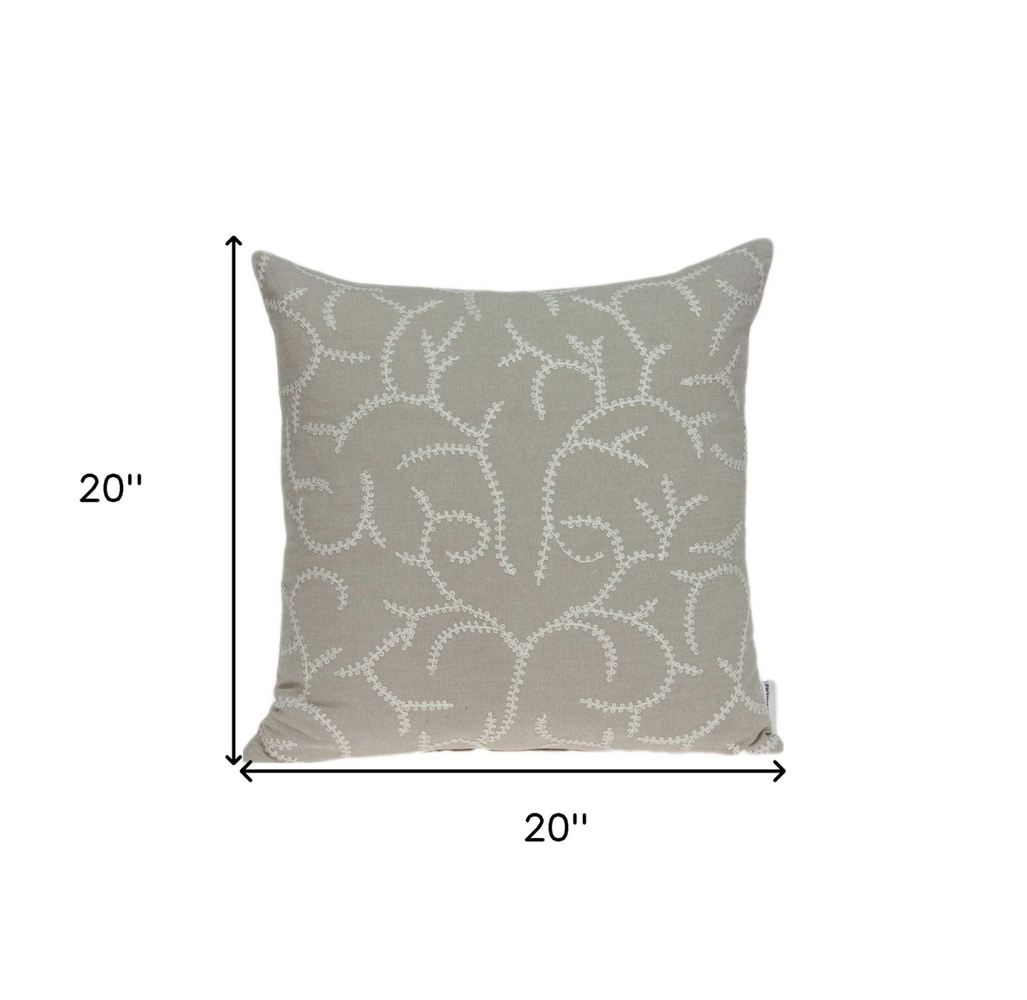 20" X 7" X 20" Elegant Transitional Beige Pillow Cover With Poly Insert