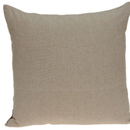 20" Tan Cotton Throw Pillow