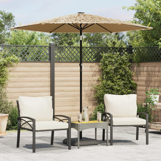 Garden Parasol with Steel Pole Brown 87.8"x87.8"x83.9"