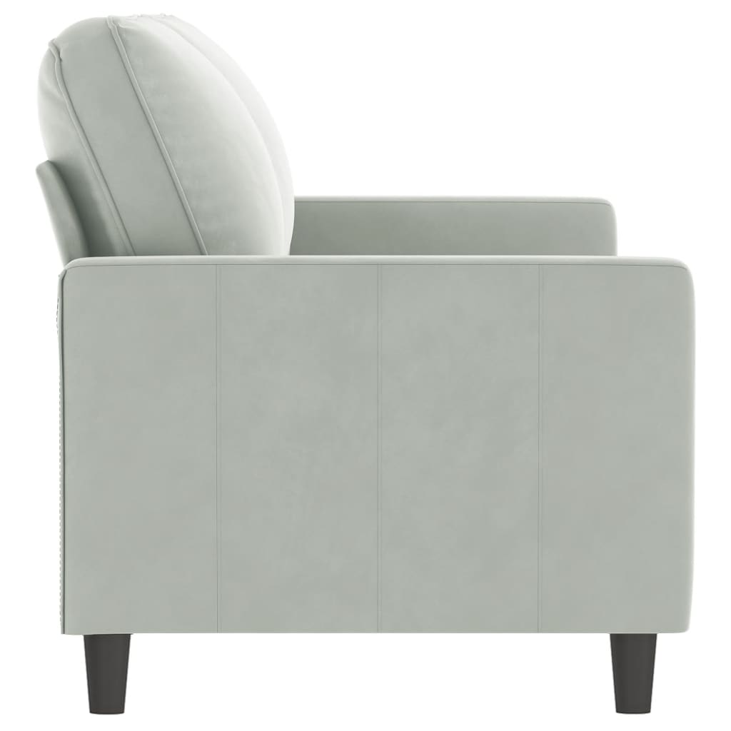 2-Seater Sofa Light Gray 55.1" Velvet