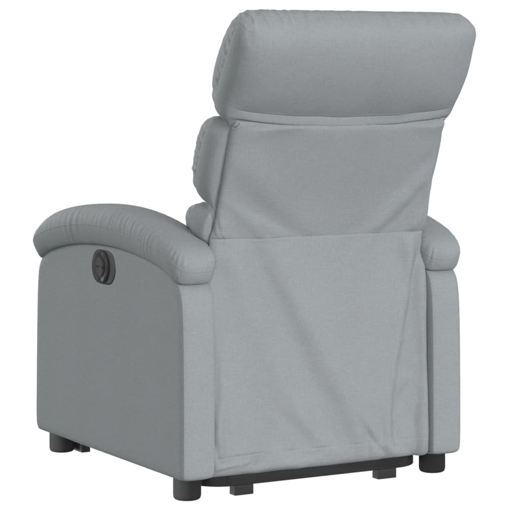 Electric Stand up Recliner Chair Light Gray Fabric