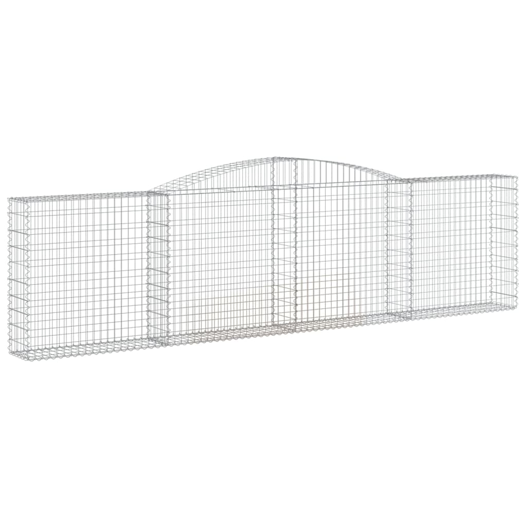 Arched Gabion Baskets 25 pcs 157.5"x11.8"x39.4"/47.2" Galvanized Iron