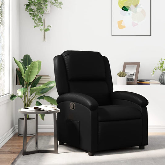 Recliner Chair Black Faux Leather