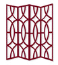 84" Red Solid Wood Folding Four Panel Screen Room Divider