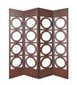 84" Brown Solid Wood Folding Four Panel Screen Room Divider