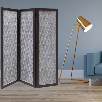 70" Brown Folding Three Panel Screen Room Divider