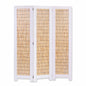 White And Natural Three Panel Room Divider Screen