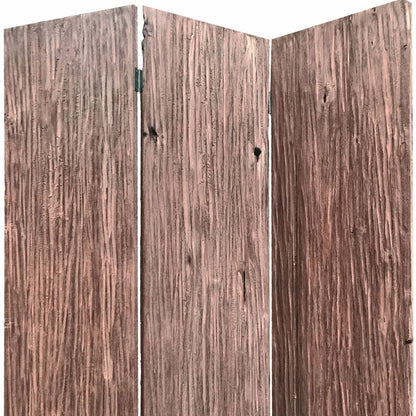 71" Brown Folding Three Panel Screen Room Divider