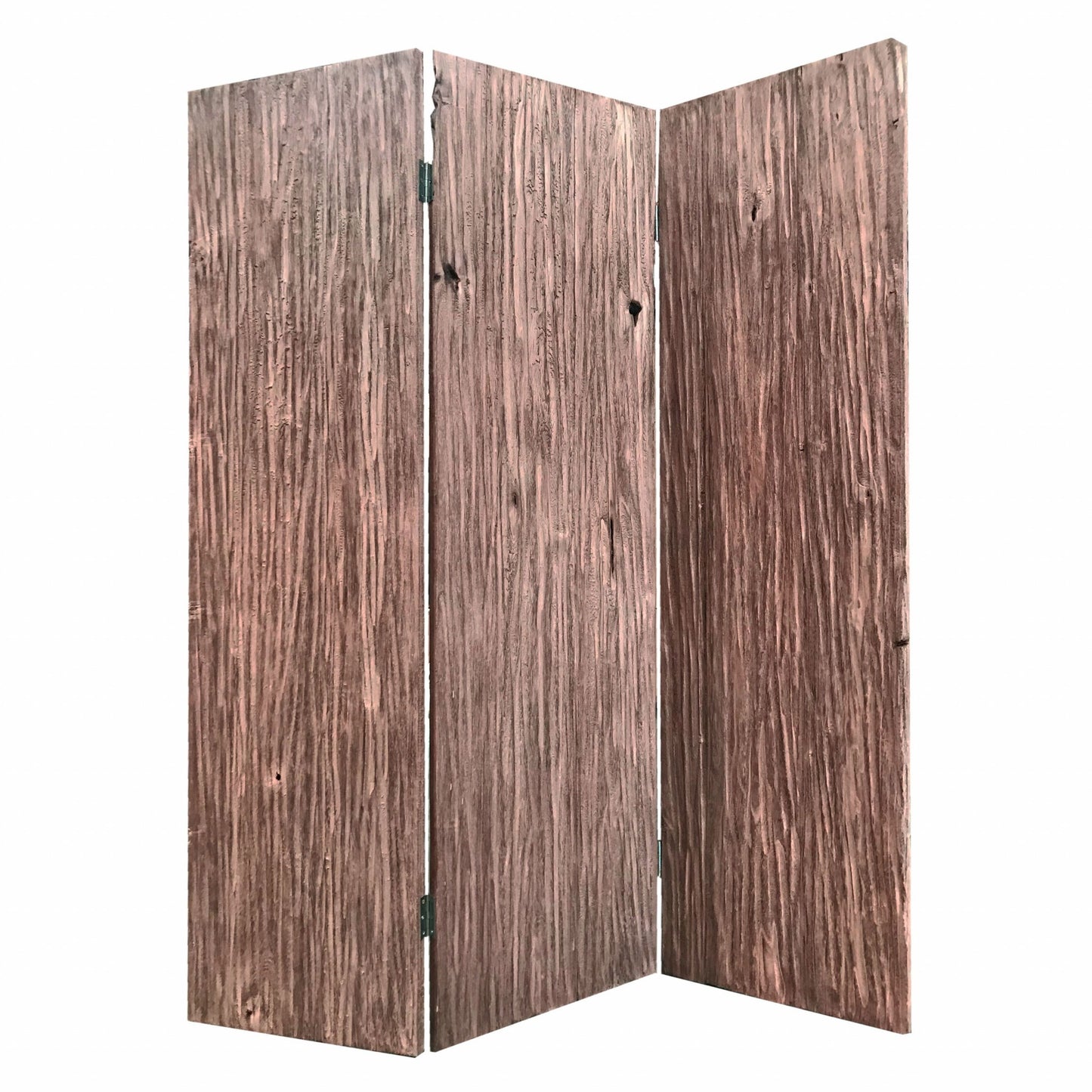 71" Brown Folding Three Panel Screen Room Divider